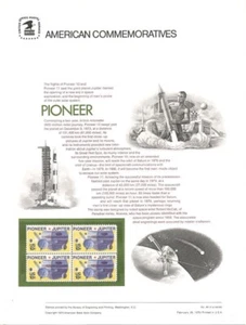 #44 10c Pioneer Spacecraft #1556 USPS pannello timbro commemorativo - Foto 1 di 1