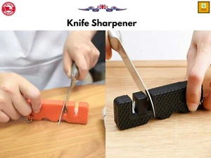 Mini afilador de cuchillos portátil de 2 etapas herramienta de acero inoxidable accesorios de cocina cerámica - Imagen 1 de 18