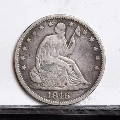 1846-O Liberty Seated Half Dollar - Med Date - Re-punched Date - VF (#43570) Cover