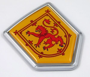 Scotland flag, Yellow with red lion Chrome Emblem with domed Car Decal Sticker - Imagen 1 de 2