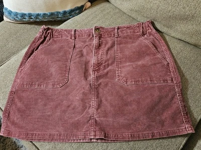 American Eagle Outfitters Raspberry Corduroy Mini Skirt Women's Size 14 - Image 1 of 4