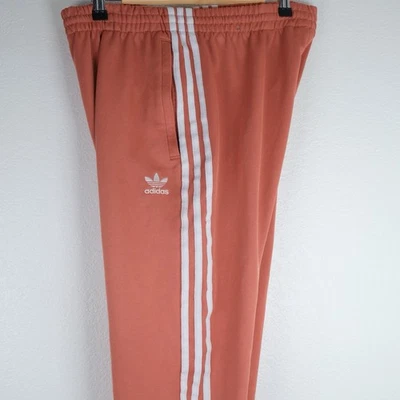 Pantalones Adidas Trifolio Tres Rayas Bolsillos Rosa Talla Grande Blanco Joggers Cónicos Foto 1 de 4