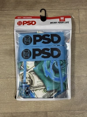 Paquete de 2 calzoncillos boxer PSD dinero en efectivo y rosas azul verdoso núcleo estándar talla M nuevos con etiquetas Foto 1 de 4