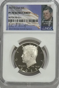 2025 S NGC PF70 Ultra Cameo Clad Proof Kennedy Half Dollar - Picture 1 of 3
