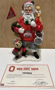 Danbury Mint Ohio State University Buckeyes Santa Figurine Brutus Certificate  - Picture 1 of 13