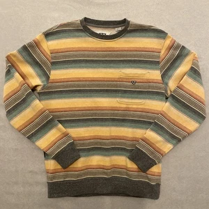 Vissla Surf Brand Men's M Striped Crew Long Sleeve Sweatshirt Pullover Crew Neck - Picture 1 of 15