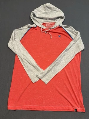 Hurley Buckle Men’s Orange/Gray Pullover Long Sleeve Hoodie Shirt Size L - Изображение 1 из 4