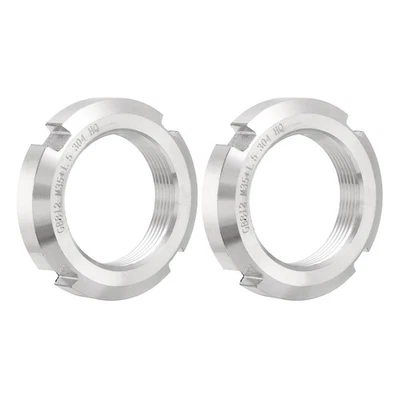 M35 x 1,5mm – 2 Stück Sicherungsmuttern mit vier Schlitzen,rund,Edelstahl 304 - Bild 1 von 4