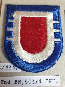 USA Flash Stoffabzeichen Ärmelabzeichen Badge Patch Militaria 2nd BN 503rd Inf. - Picture 1 of 1