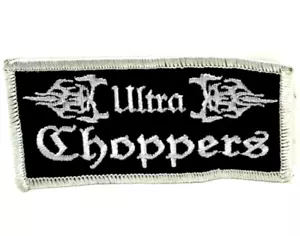 Motorcycle Ultra Choppers Patch Black With White Letters & Borders 4' X 2" (B22) - Picture 1 of 2