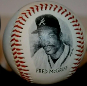 Fred McGriff Atlanta Braves 1995 World Champion Legends Fotoball Burger King NIP - Bild 1 von 2