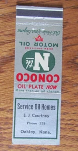 E. COURTNEY CONOCO TANKSTELLE STREICHHOLZBUCHHÜLLE: OAKLEY, KANSAS 1947 STREICHHOLZHÜLLE B - Bild 1 von 1