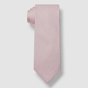 Tommy Hilfiger Men's Pink Silk Fine Stripe Slim Oxford Neck Tie Size 56 x 2.5 - Picture 1 of 1