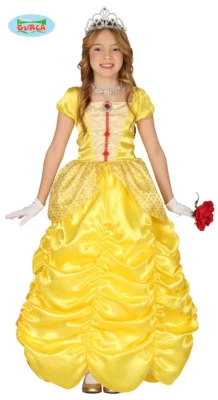 COSTUME CARNEVALE PRINCIPESSA GIALLA VESTITO GUIRCA BAMBINA YELLOW INCANTATA  - Immagine 1 di 2