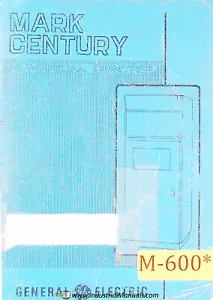 Manual de instalación y programación de control Mark Century G.E.. 1051T 1978 - Imagen 1 de 2