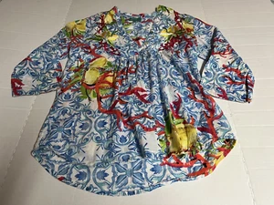 Amtica Santoria by Giacomo Cinque women's shirt 3/4 sleeves colorful size medium - Picture 1 of 5