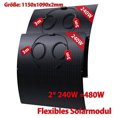 LIONSHEE 480W FLEXIBEL SOLARMODUL PV SOLARPANEL FÜR BALKONKRAFTWERK WOHNMOBIL CAMPING 0%