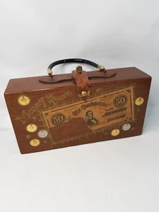 VTG Original 60s Enid COLLINS Money Burn Wooden Box Bag Purse Case Collectors - Picture 1 of 16
