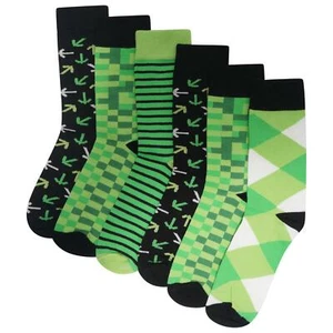 Mens/Boys 6 Pack Pixel Socks Cotton Rich Designer Socks Gamer Gift - Picture 1 of 11