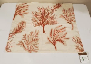 Pottery Barn 22" Fan Coral Reef Embroidered Pillow Cover NEW - Picture 1 of 5