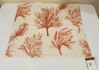 Pottery Barn 22" Fan Coral Reef Embroidered Pillow Cover NEW - Image 1 of 4
