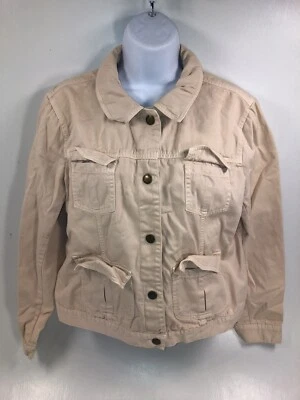 Chaqueta Blazer HAVANA JACKS CAFÉ Mujer 100% Algodón Crema Broches a Presiones Talla L Grande Foto 1 de 4