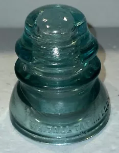 Vintage WHITALL TATUM Co. No. 1 Aqua Glass Telephone Wire Insulator USA - Picture 1 of 10