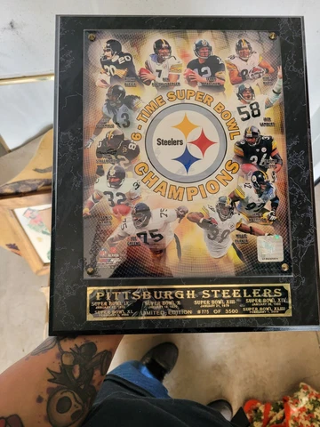 Pittsburgh Steelers 6 Time Super Bowl Champions Wall Plaque Cover