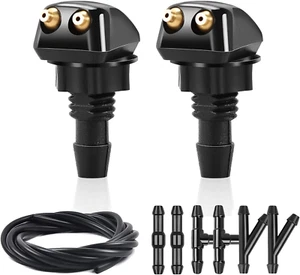 2Pcs Front Windshield Washer Nozzles, Front Windshield Washer Nozzle Kit and Flu - Picture 1 of 12