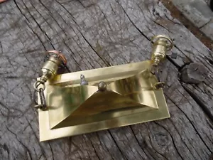 Apparecchio lampada da soffitto in ottone arte originale antico restaurato - Foto 1 di 11
