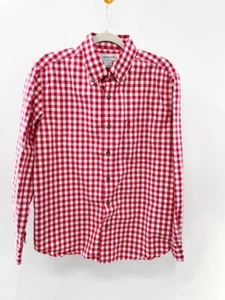 Carhartt Uomo Rosso Bianco A Scacchi Manica Lunga Bottoni Taglia Large L - Foto 1 di 7