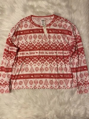 ROSA Victoria's Secret Navidad Pijama Camisa Mujer Talla Grande Manga Larga Pijamas Foto 1 de 4
