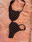 Victoria's Secret pink Bra 32A black with white polka dots worn once padding