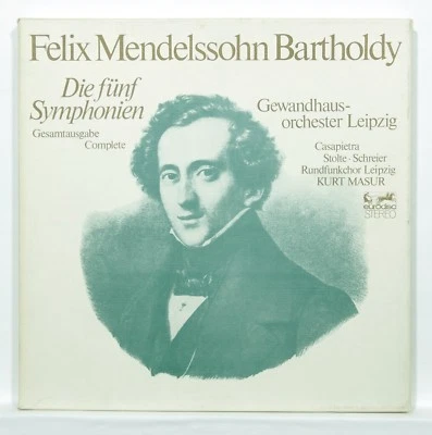KURT MASUR - MENDELSSOHN the 5 symphonies EURODISC 4xLPs box EX++ - Image 1 of 2