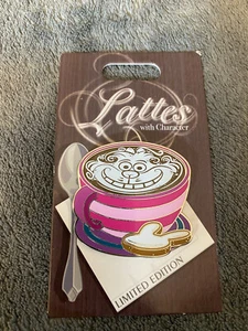 DISNEY LATTES WITH CHARACTER CHESHIRE CAT WHITE RABBIT ALICE IN WONDERLAND PIN60 - Picture 1 of 2