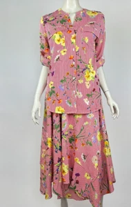 Calvin Klein 2-teiliges Rock Bluse Set Damen M Neu mit Etikett Kurzarm Knopfleiste Assymetrics - Bild 1 von 12