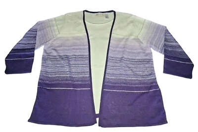 Alfred Dunner Petite Rose Knit Cardigan Top Set Size 3X - Image 1 of 3