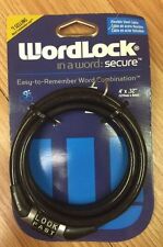 WordLock 4' x .32" Black Flexible Steel Cable Word Combination Bicycle Lock(NWT)