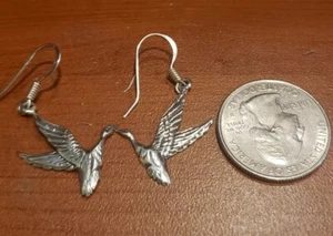 92.5 sterling silver earrings, swan bird charm - Picture 1 of 2
