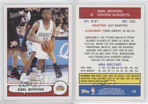 2004-05 Topps Bazooka Earl Boykins #73