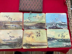 Vernon Ward art six wildfowl table mats vintage - Picture 1 of 3