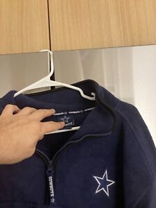 Dallas Cowboys licensed blue half zip up fleece jacket sweatshirt adult Medium