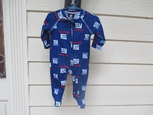 NWOT NFL New York Giants Blue Footed Sleeper Size 0-3 Months NY Team Apparel - Picture 1 of 3