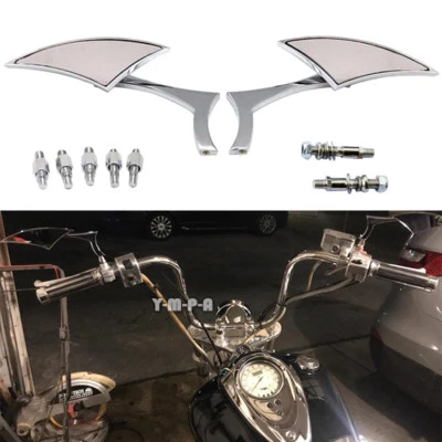 Espelhos personalizados de alumínio com lança cromada de motocicleta para helicóptero Harley Cruiser - Imagem 1 de 4
