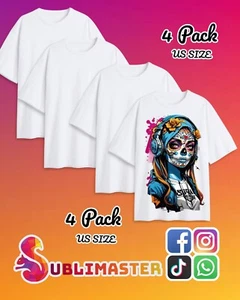 4 Pieces Unisex Sublimation Blank T-Shirt Polyester Blank Sublimation T-Shirt... - Picture 1 of 3