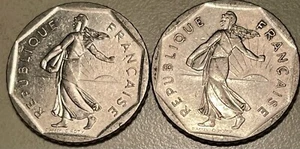 1979 & 1980 France 2 Francs BU - Picture 1 of 2