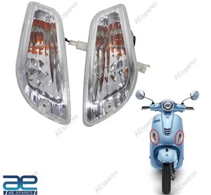 Front Turn Signal Indicator Set Compatible With Piaggio Vespa LX LXV 50 125 150 - Picture 1 of 9