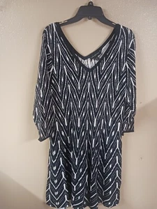 Lane Bryant Womens Dress 18/20 Sweater 3/4Sleeve Black And White  - Picture 1 of 9
