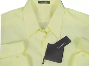 NEW Gianni Versace Couture Dress Shirt! e 58 US 46 (XL) Slim Fit Yellow - Picture 1 of 2
