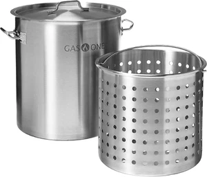 Olla de acero inoxidable con cesta – Olla de 53 qt con tapa - Picture 1 of 12